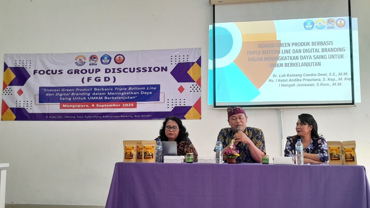 FGD yang digelar Prodi Pasca Sarjana Universitas Triatma Mulya membahas penelitian dengan produk UMKM di Desa Bongan, Tabanan