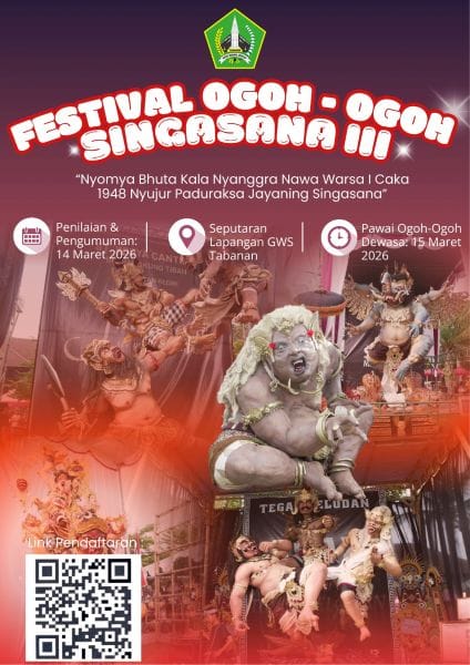 Tabanan kembali menggelar festival ogoh-ogoh Singasana III 2026
