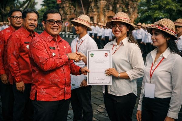 Bupati Tabanan saat menyerahkan SK kepada tenaga PPPK Paruh Waktu beberapa waktu lalu
