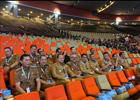 Bupati Wayan Adi Arnawa dan Wabup Bagus Alit Sucipta saat menghadiri Rakornas di Sentul International Convention Center, Bogor, Jawa Barat