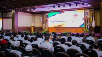 Bupati Wayan Adi Arnawa menghadiri Pelantikan Pengurus KONI Badung Masa Bakti 2025-2029 di di Puspem Badung