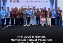Rombongan Pemkab badung bersama wartawan dan media saat menghadiri HPN 2026 di Serang, Banten