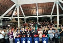 Wabup Bagus Alit Sucipta menghadiri dan memberi arahan saat Sosialisasi Pembuatan Teba Modern di Wantilan Pura Desa Desa Adat Darmasaba