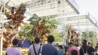 Masyarakat antusias menyaksikan ogoh-ogoh yang ditampilkan pada Badung Caka Fest 2026