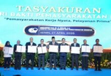 Bupati Wayan Adi Arnawa saat menandatangani Nota Kesepahaman di Kampus Poltek IMPAS Tangerang, Banten