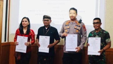 Bawaslu Tabanan menandatangani Perjanjian Kerja Sama dengan Polres Tabanan, Kodim 1619/Tabanan, dan Disdukcapil Tabanan.