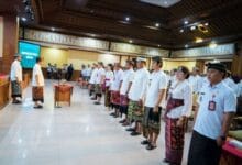 Bupati Wayan Adi Arnawa melantik dan mengambil sumpah jabatan Pimpinan Tinggi Pratama, Pejabat Administrator, Pejabat Pengawas, serta Pejabat Fungsional di lingkungan Pemkab Badung