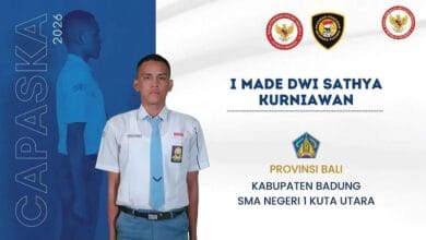 I Made Dwi Sathya Kurniawan, siswa SMAN 1 Kuta Utara, terpilih sebagai anggota Paskibraka Tingkat Pusat Tahun 2026