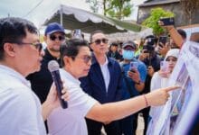 Bupati Wayan Adi Arnawa bersama Wabup Bagus Alit Sucipta meninjau Proyek Jalan Lingkar Barat d