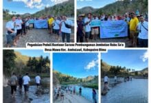 Penyerahan bantuan jembatan Desa Mawu Kabupaten Bima, NTT